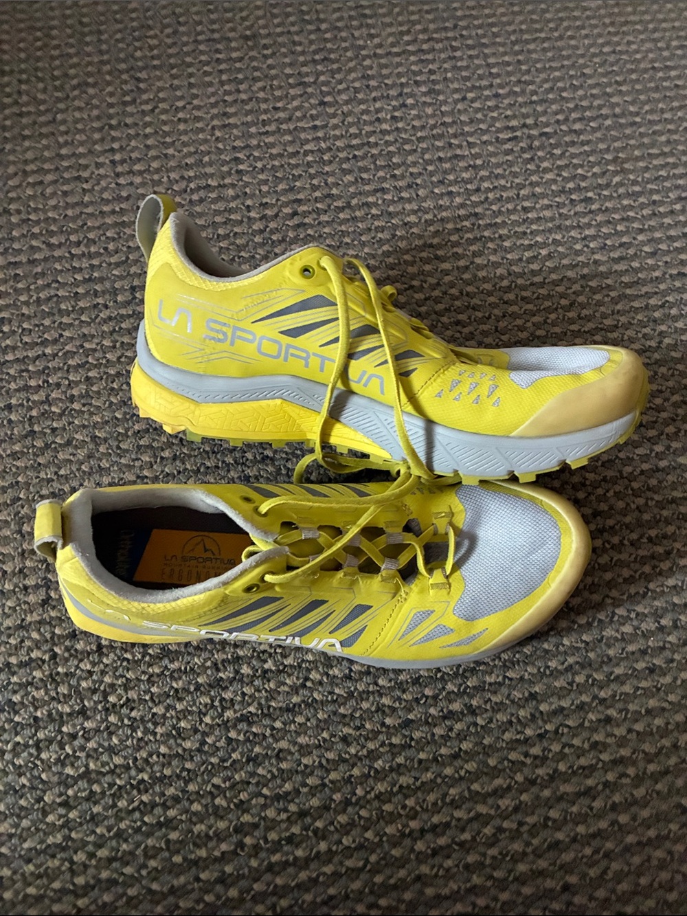 La Sportiva Jackal Shoes Womens Size 9.5 + yellow Trail Running Hiking Sneakers